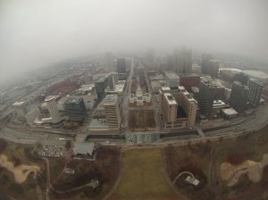 St Louis, Mo. in clouds
